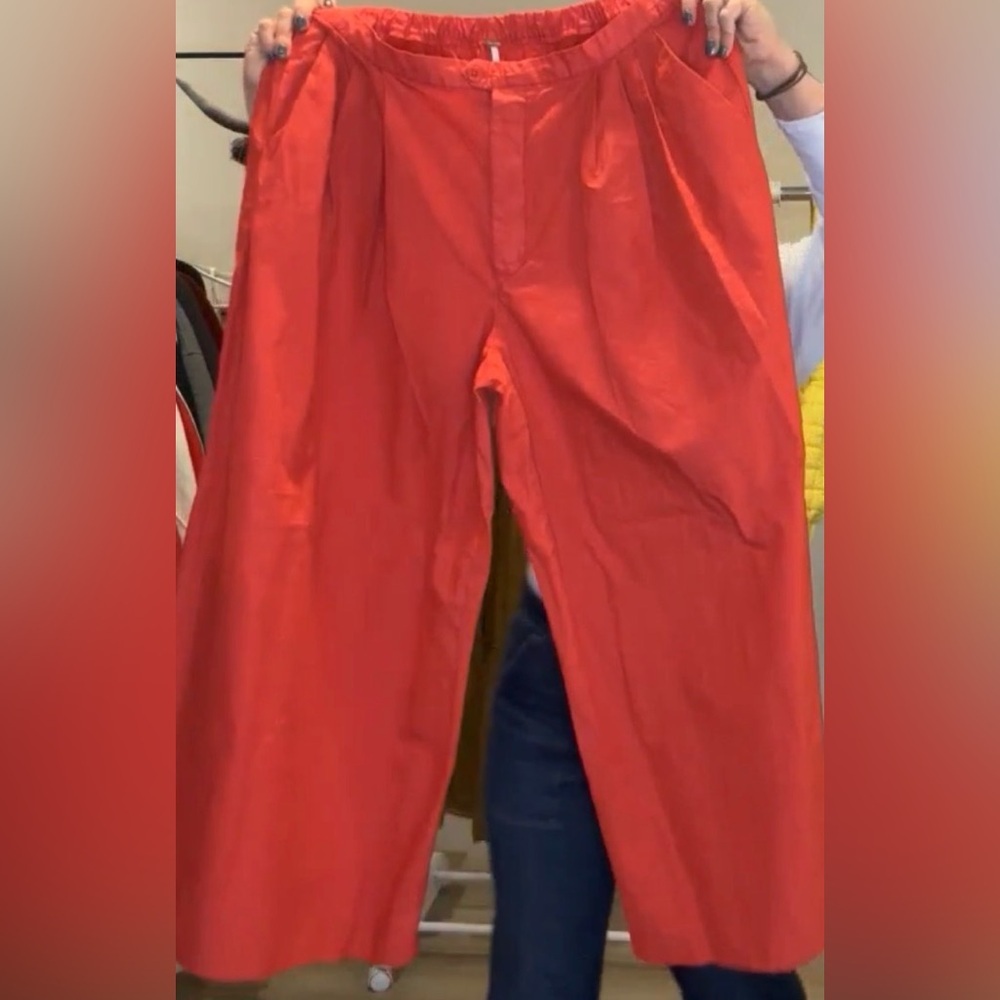 Paige Pleated Pull-on Trousers at Free People in Bella Rosa - NWT XL - Picture 2 of 5